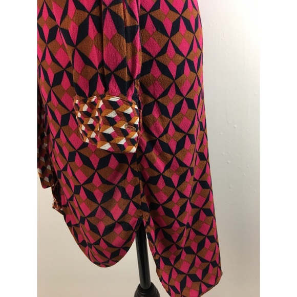 Zara Woman Geometric Long Sleeve Shirt Dress Sz XS - Picture 5 of 8